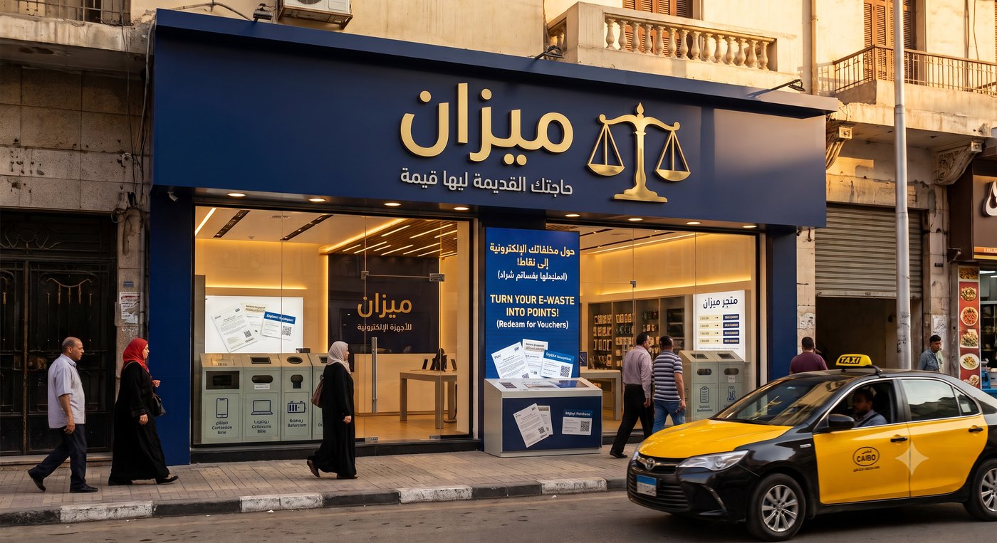 MIZAN standalone storefront concept — Cairo street